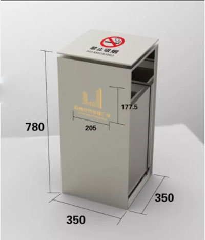 商場(chǎng)室內不銹鋼垃圾桶工藝