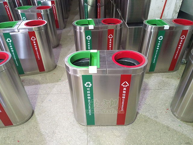 機場(chǎng)精品不銹鋼垃圾桶工廠(chǎng)生產(chǎn)圖