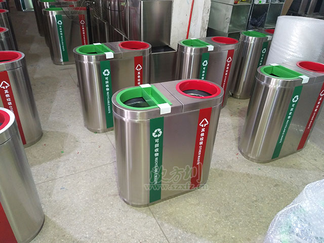 機場(chǎng)精品不銹鋼垃圾桶工廠(chǎng)生產(chǎn)圖