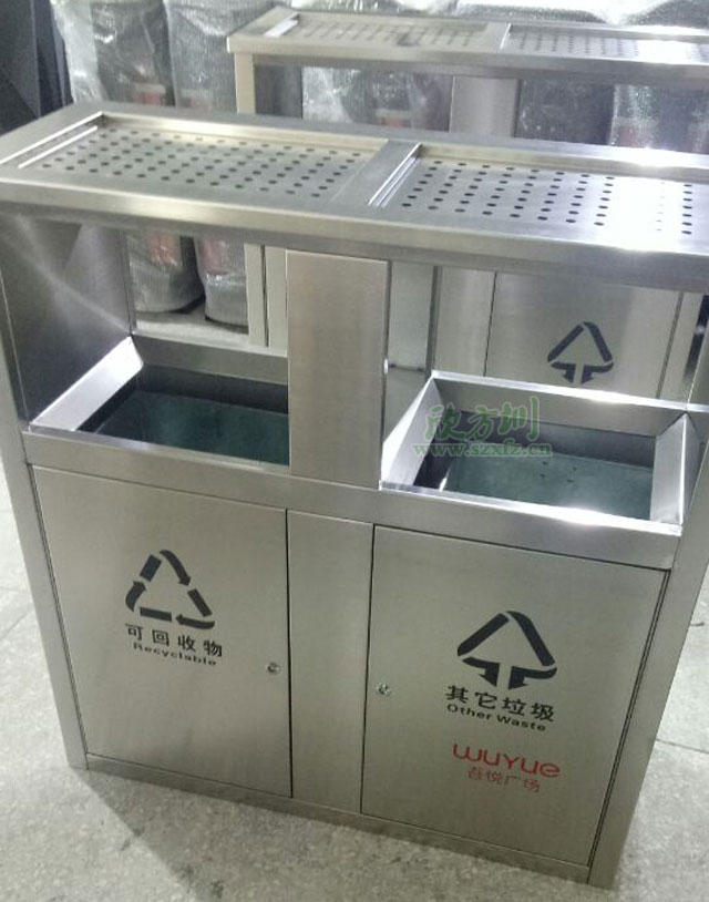不銹鋼環(huán)衛垃圾桶-不銹鋼環(huán)衛桶帶煙灰收集箱