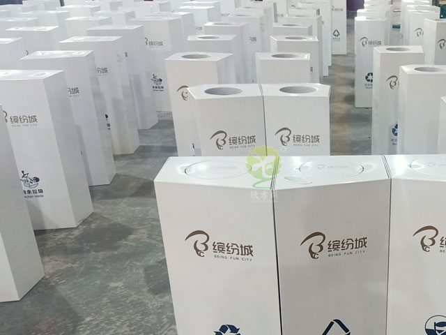 廣州商場(chǎng)不銹鋼室內垃圾箱白色噴塑美觀(guān)耐用