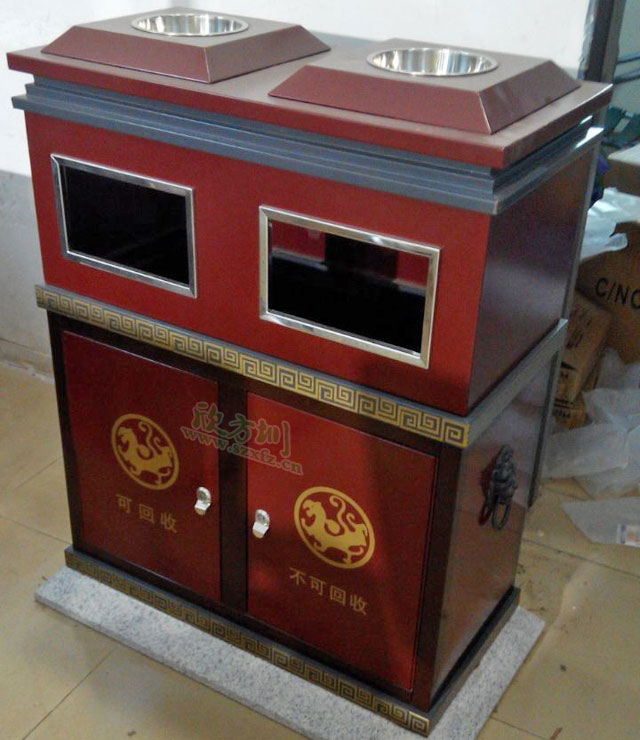 戶(hù)外鋼板分類(lèi)垃圾桶廠(chǎng)家成品圖