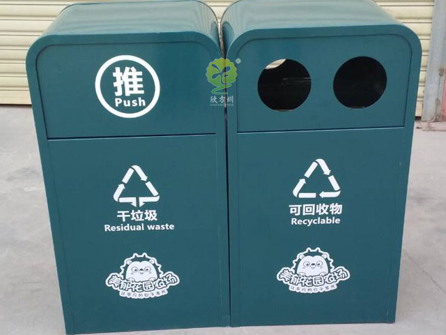 景區鋼板烤漆垃圾桶—游樂(lè )園鋼制噴塑垃圾桶廠(chǎng)家