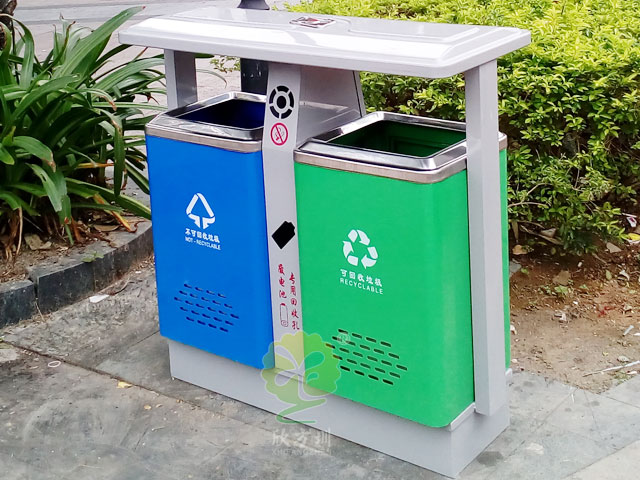 東莞蓮湖公園環(huán)保分類(lèi)戶(hù)外鐵垃圾桶美觀(guān)耐用