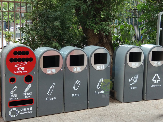 深圳垃圾分類(lèi)標準六分類(lèi)垃圾桶擺放及生產(chǎn)實(shí)景圖