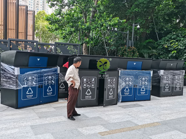 小區垃圾集中分類(lèi)投放點(diǎn)送貨安裝擺放圖