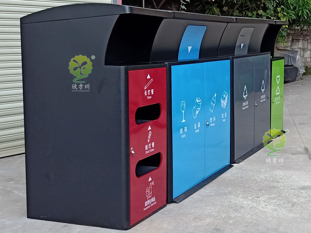 深圳新標準玻金塑紙廚余其他分類(lèi)垃圾桶金屬外罩