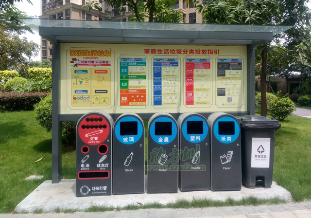 深圳生活垃圾分類(lèi)收集容器小區戶(hù)外擺放圖