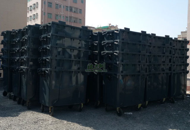 660L大型環(huán)衛垃圾桶可上掛車(chē)蘇州市政清運更便捷
