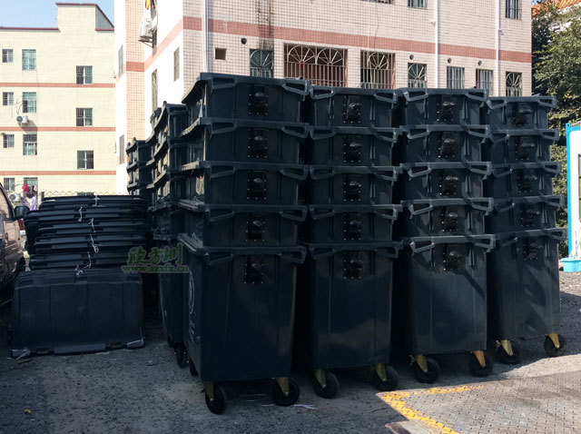 660L大型環(huán)衛垃圾桶可上掛車(chē)蘇州市政清運更便捷