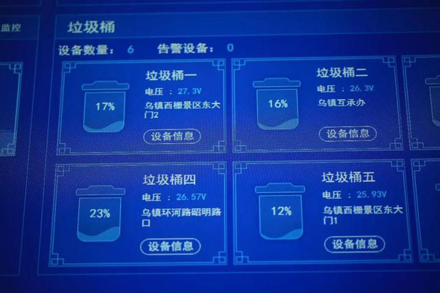 浙江烏鎮智能語(yǔ)音垃圾桶大數據監測平臺
